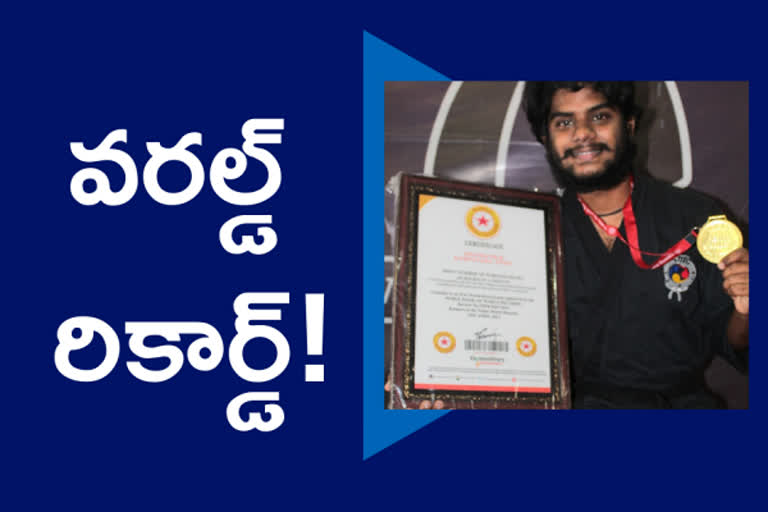 tornado kicks noble awards record, నోబెల్​ వరల్డ్​ రికార్డ్స్​ కర్ణాటక