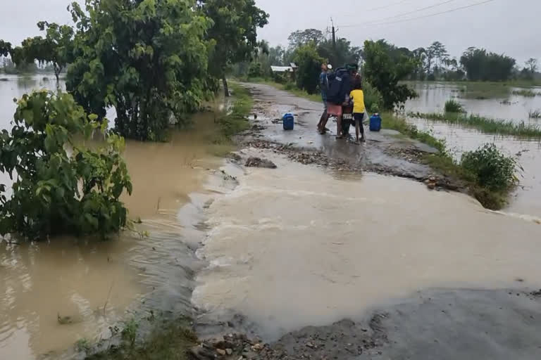 bridge collapsed in jonai due to flood