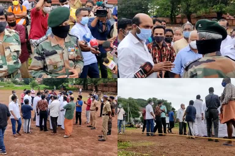 kannur  kannur latest news  protest  protest against defense ministry  defense ministry  st michaels school  st michaels school ground  accede school ground  സ്‌കൂൾഗ്രൗണ്ട്  സെന്‍റ് മൈക്കിൾസ് സ്‌കൂൾഗ്രൗണ്ട്  സെന്‍റ് മൈക്കിൾസ് സ്‌കൂൾ  പ്രതിരോധ മന്ത്രാലയം  പ്രതിരോധ മന്ത്രാലയത്തിനെതിരെ പ്രതിഷേധം  പ്രതിഷേധം  സമരം  strike