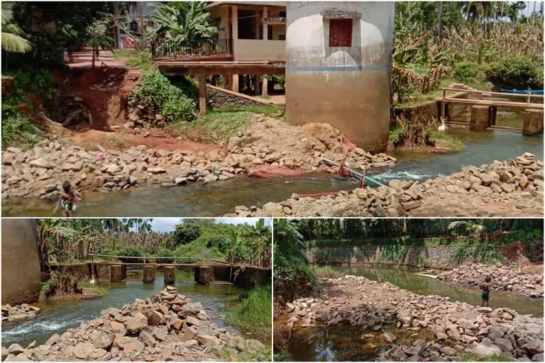 Muzhappalam new bridge Renovation has stopped  Muzhappalam new bridge  മുഴാപ്പാലം പുതിയ പാലം  പൊതുമരാമത്ത് വകുപ്പ്  പാലം  ചാത്തമംഗലം-മാവൂര്‍