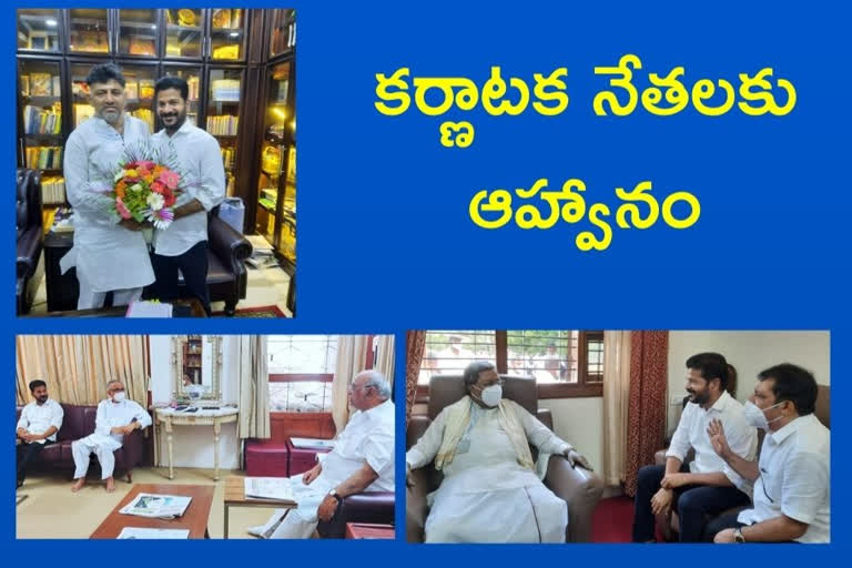 కర్ణాటక కాంగ్రెస్ నేతలను కలిసిన రేవంత్​రెడ్డి