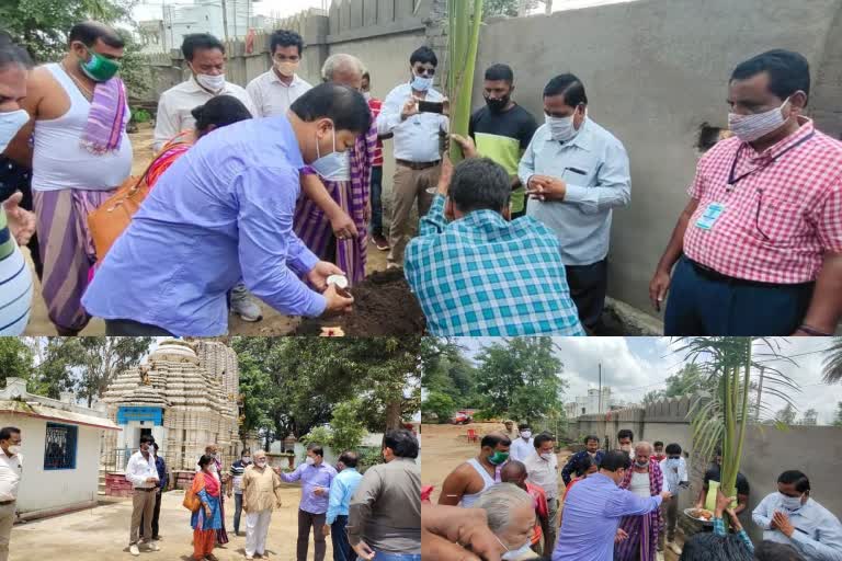 Nabarangpur collecter oversaw the improvement work of the shiva temple work and planted trees
