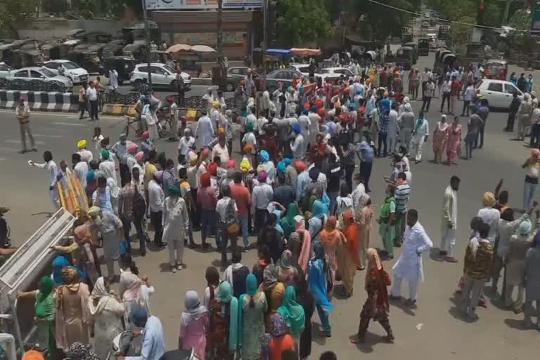 The bus stand was surrounded by various organizations demanding their rights