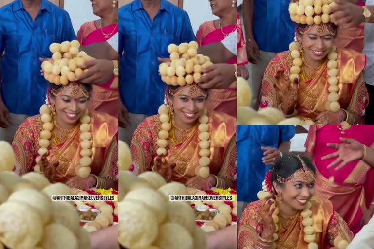 'Real Golgappa Fan': Bride Wears Jewellery Made With Pani Puri At Wedding  Pani Puri wedding  ഇങ്ങനെയും കല്യാണമോ.. വൈറലായി വീഡിയോ!!!  ഗോൽഗപ്പ  സാമൂഹിക മാധ്യമങ്ങളിൽ വൈറലായി