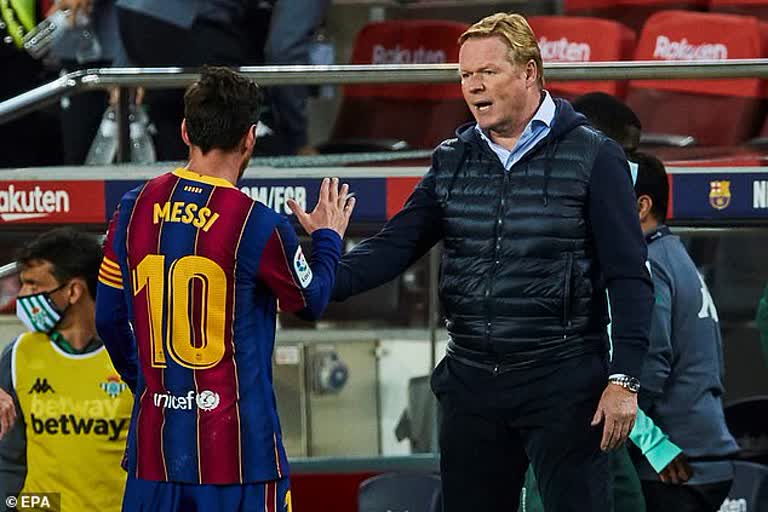 Barca coach Koeman 'confident' of Messi signing new contract