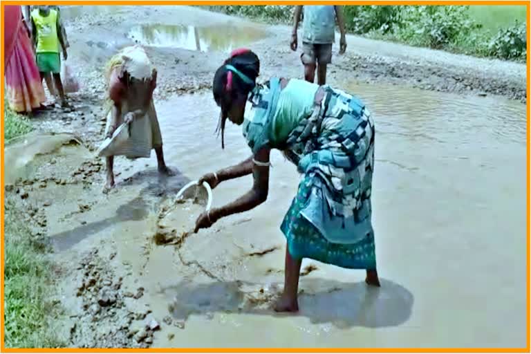 Poor condition of a road in kothalguri  nagaon