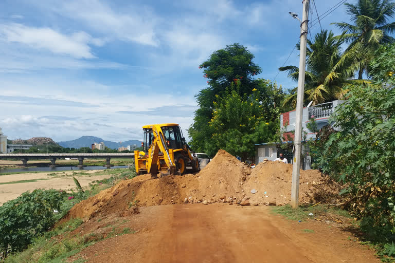 Swarnamukhi river embankment excavation