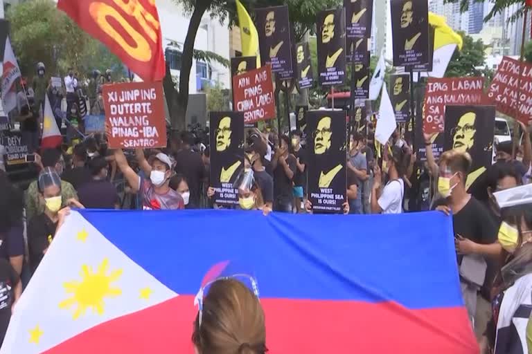 Protest over Philippines' rights in South China Sea