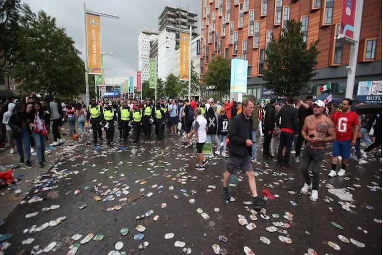 Fans break into scuffles after England lose Euro 2020 final vs Italy