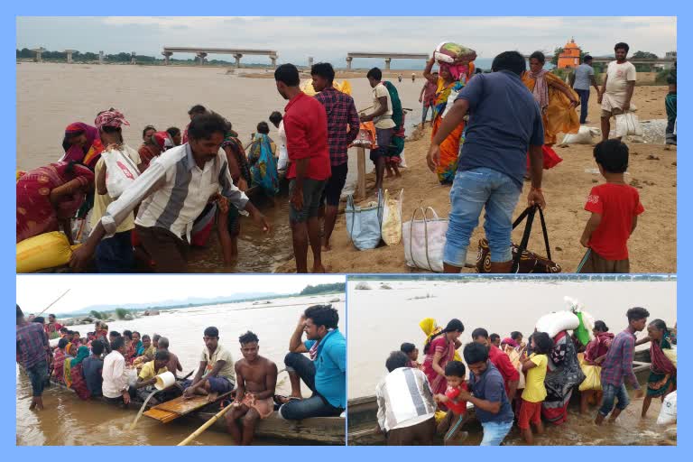 Marzakud local people are traveling by boat in boudha