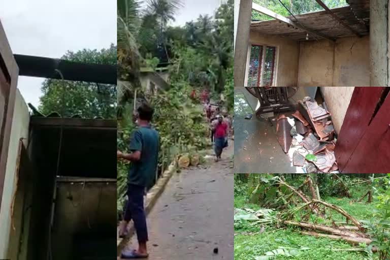 heavy rainfall in idukki  yellow alert  idukki  kerala  ഇടുക്കിയില്‍ ശക്‌തമായ മഴ; കനത്ത നാശനഷ്ടം  ശക്‌തമായ മഴ  ഇടുക്കി  വീടുകൾ തകർന്നു  ഗതാഗതം തടസ്സപ്പെട്ടു