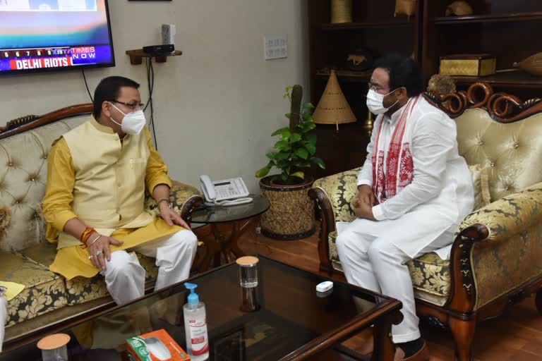 cm-pushkar-dhami-meet-union-tourism-minister-g-kishan-reddy-in-new-delhi