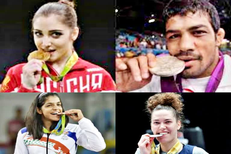 ajab gajab amazing news  gold medal  Gold Medal Winners  ओलंपिक खेल  टोक्यो ओलंपिक  मुंह से ओलंपिक पदक को काटना  ओलंपिक में पदक  medals in olympics  cut the olympic medal from the mouth  Tokyo Olympics  Olympic Games