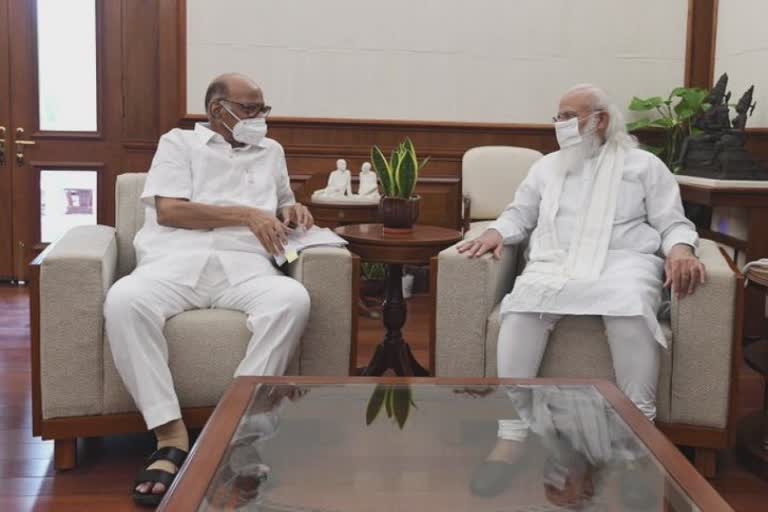 PM Modi સાથે રાષ્ટ્રવાદી કોંગ્રેસ પાર્ટી ચીફ Sharad Pawar એ  મુલાકાત કરી