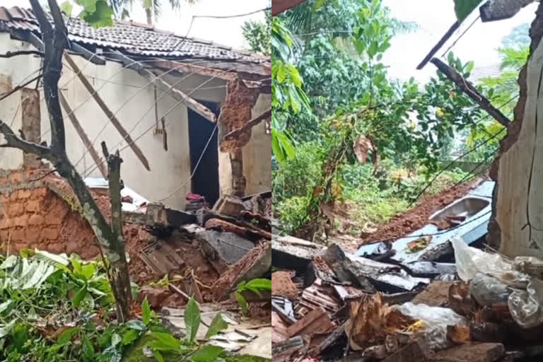 heavy rainfall in malappuram; house damaged  heavy rainfall in malappuram  malappuram  മലപ്പുറത്ത് കനത്ത മഴയിൽ വീട് തകർന്നു; ആളപായമില്ല  ആളപായമില്ല  മലപ്പുറം