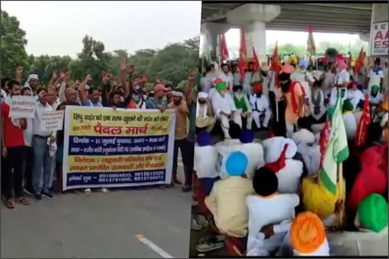 sonipat villagers foot march