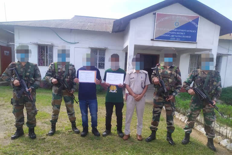 two NSCN extrimist surrenders infront of Assam rifles in Arunachal