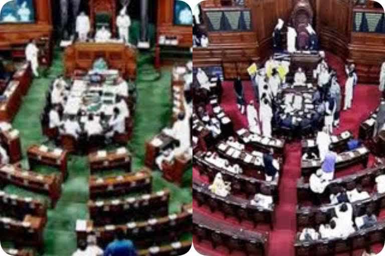 rajya sabha and lok sabha proceedings adjourned till 12-noon