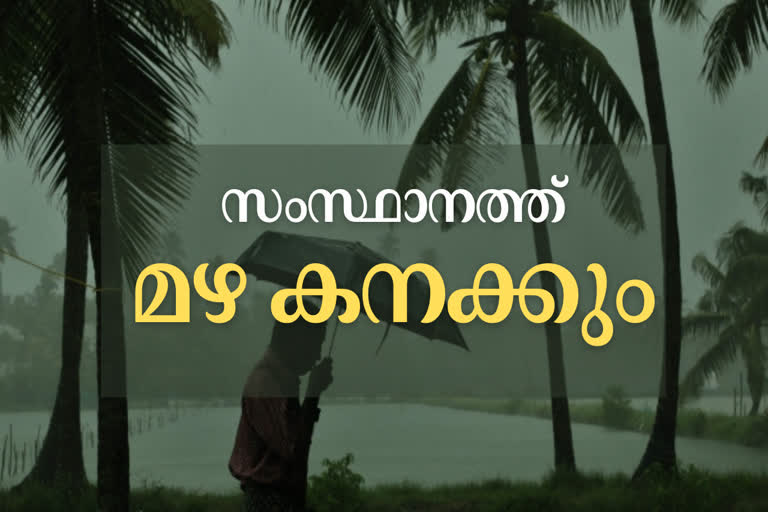 സംസ്ഥാനത്ത് രണ്ട് ദിവസം ശക്തമായ മഴ  രണ്ട് ദിവസം ശക്തമായ മഴ  കേരളത്തിൽ ശക്തമായ മഴ  കേരള മഴ വാർത്ത  രണ്ട് ദിവസം ശക്തമായ മഴ  ശനിയാഴ്‌ച നാല് ജില്ലകളിൽ ഓറഞ്ച് അലർട്ട്  ശനിയാഴ്‌ച നാല് ജില്ലകളിൽ ഓറഞ്ച് അലർട്ട്  ഓറഞ്ച് അലർട്ട് വാർത്ത  KERALA HEAVY RAIN FALL  kerala heavy rain news  kerala rain news  HEAVY RAIN FALL kerala news  kerala rain news  rain news kerala