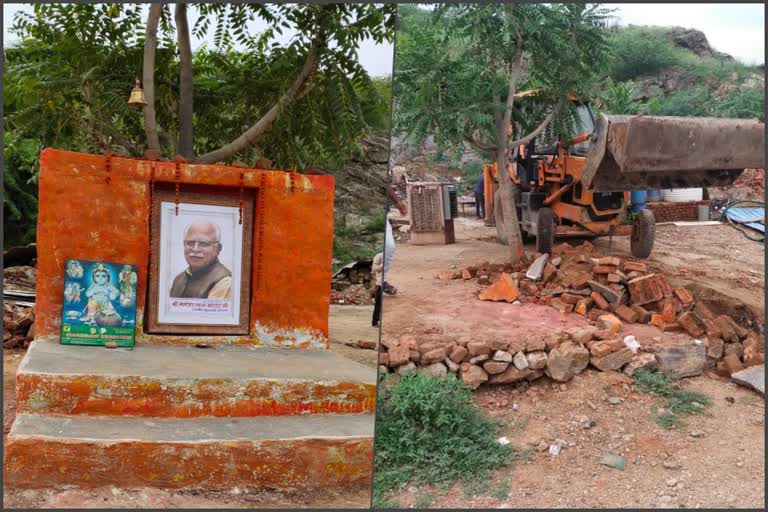 Chief Minister temple demolished haryana