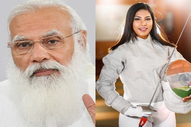 Pm Modi  प्रधानमंत्री नरेंद्र मोदी  टोक्यो ओलंपिक  PM मोदी ने भवानी देवी से कहा  pm modi told bhavani devi  भारतीय तलवारबाज  भवानी देवी
