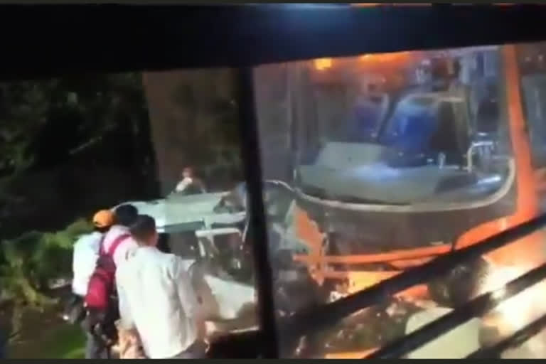 Bus and Car accident in Chhavala