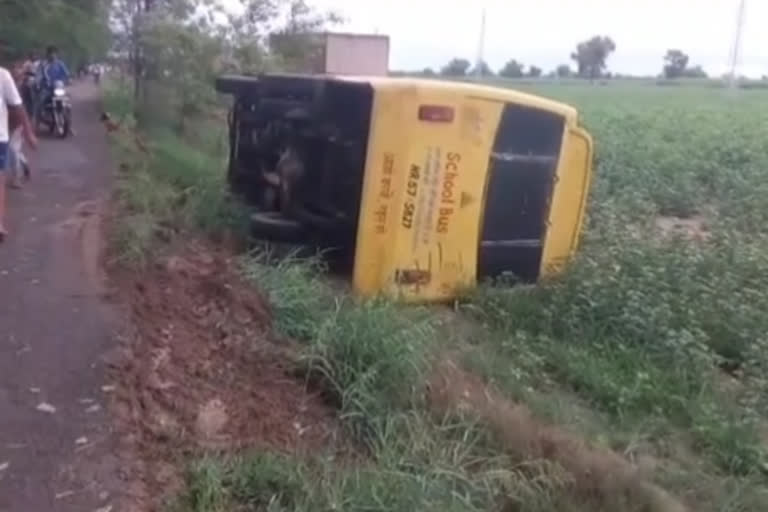 Private school van overturned