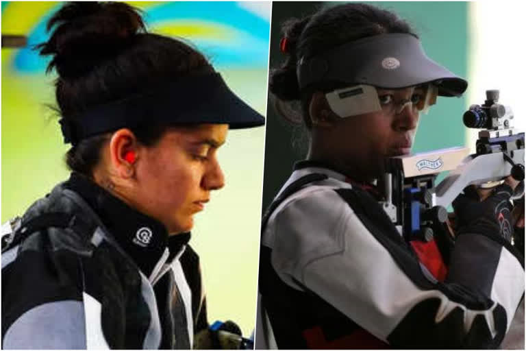 Tokyo Olympics 2020  Shooter Tejswani sawant  Shooter Anjum moudgill  Women 50 meter rifle 3  indian shooter in women 50 meter rifle 3  50 ಮೀಟರ್ ರೈಫಲ್ ಅರ್ಹತಾ ಸುತ್ತಿನಿಂದ ಹೊರ ಬಿದ್ದ ಶೂಟರ್  50 ಮೀಟರ್ ರೈಫಲ್ ಅರ್ಹತಾ ಸುತ್ತಿನಿಂದ ಹೊರ ಬಿದ್ದ ಶೂಟರ್ ತೇಜಸ್ವಿನಿ  50 ಮೀಟರ್ ರೈಫಲ್ ಅರ್ಹತಾ ಸುತ್ತಿನಿಂದ ಹೊರ ಬಿದ್ದ ಶೂಟರ್ ಅಂಜುಮ್​ 50 ಮೀಟರ್ ರೈಫಲ್ ಅರ್ಹತಾ ಸುತ್ತಿನಿಂದ ಹೊರ ಬಿದ್ದ ಶೂಟರ್ ಸುದ್ದಿ