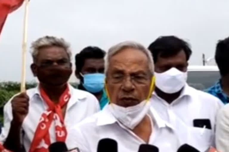 CPM state secretary Madhu demands to take action against the owner of the shrimp pond