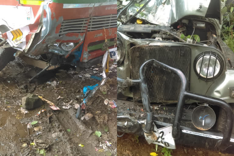 road accident in mongam town; 5 people severely injured  mongam  road accident  malappuram road accident  മോങ്ങത്ത് വാഹനാപകടം; 5 പേർക്ക് ഗുരുതര പരിക്ക്  ലോറിയും ബൊലേറോയും കൂട്ടിയിടിച്ചു  മലപ്പുറം  5 പേർക്ക് പരിക്ക്