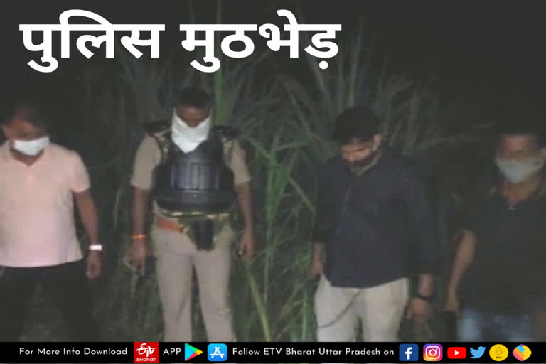 पुलिस मुठभेड़ में एक बदमाश गिरफ्तार.