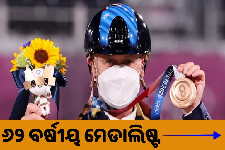 Andrew Hoy, oldest Olympic medalist,  62 year old medalist, equestrian silver, ସବୁଠାରୁ ବୟସ୍କ ଅଲମ୍ପିକ ପଦକ ବିଜେତା, ଆଣ୍ଡ୍ରିଉ ହୋଏ, Tokyo Olympics, ଟୋକିଓ ଅଲମ୍ପିକ୍‌