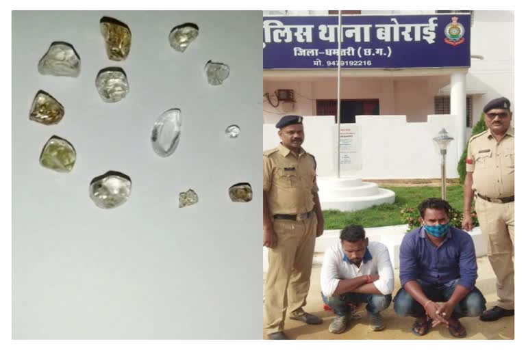 Two smugglers arrested with 12 diamonds