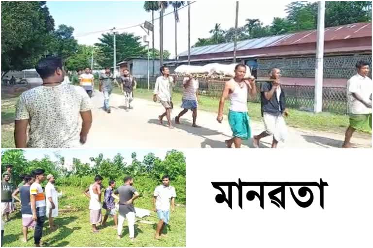 islamic-people-cremate-body-of-hindu-woman-etv-bharat-assam-news