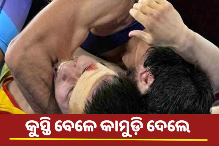 Ravi Dahiya was bitten by opponent Nurislam Sanayev in his semifinal bout