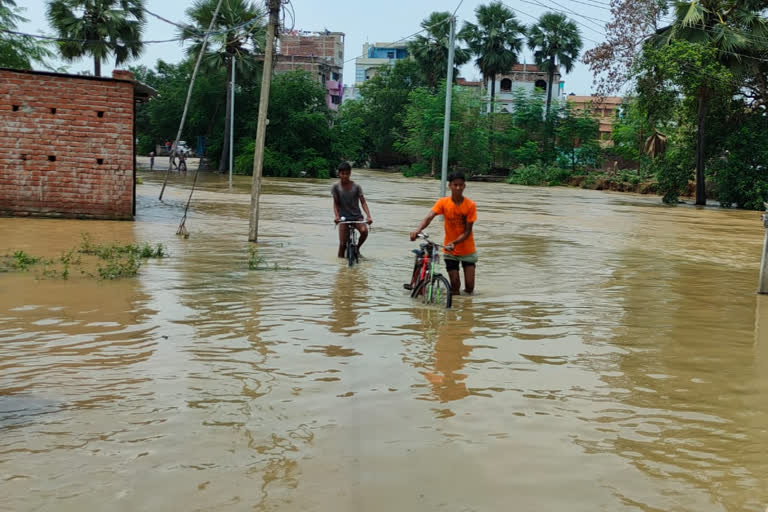 बाढ़ के कारण आधा दर्ज़न प्रखंड प्रभावित