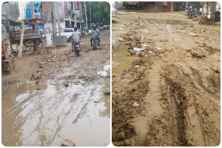 Local people upset due to bad roads and dirt in Gautampuri