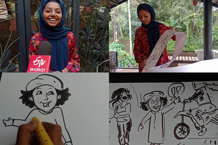 artist roshna  roshna  dubai global village  guinness record  guinness record for drawing  ഗിന്നസ് റെക്കോർഡ്  ഗിന്നസ് റെക്കോർഡ് നേടി റോഷ്‌ന  ദുബായ് ഗ്ലോബൽ വില്ലേജ്  റോഷ്‌ന  കാർട്ടൂൺ ചിത്ര രചന  cartoon  കോഴിക്കോട്  കോഴിക്കോട് റോഷ്‌ന വാർത്ത  റോഷ്‌ന വാർത്ത  കാർട്ടൂണിസ്റ്റ്