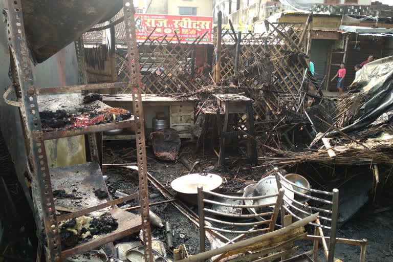 Anti social elements caught fire to tea shop in Patna