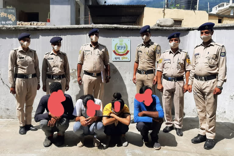 kullu police arrested 4 person with chitta