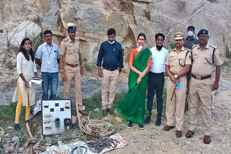 Detected explosives in baby hill at mandya