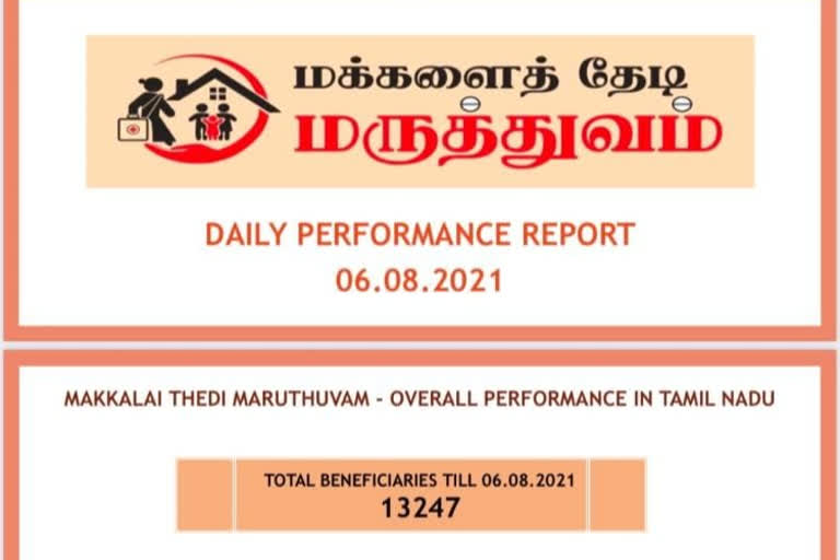 'மக்களை தேடி மருத்துவம் திட்டத்தில் நேற்றுவரை பயனடைந்தோர் 13,247 பேர்'