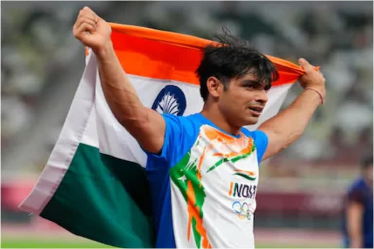 neeraj chopra gold medal celebration, Tokyo Olympics 2021