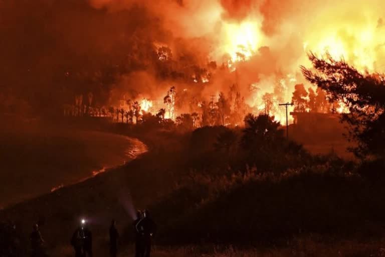 Fires rampage through forests in Greece
