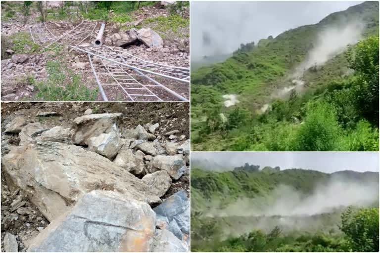Landslide in Baloth Panchayat of Bharmour