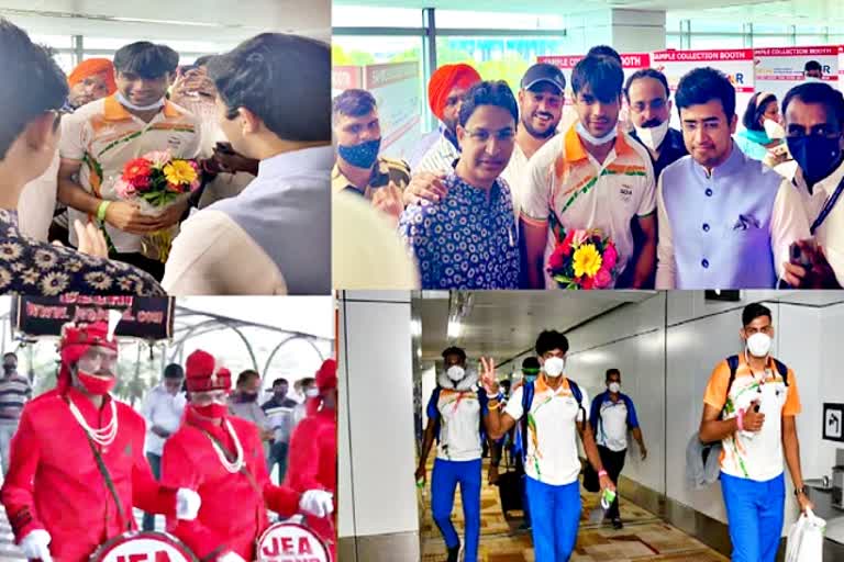 Tokyo Olympic 2020  medalists arrive in India  पदक विजेता  टोक्यो ओलंपिक 2020  medalists  पदक विजेता  नीरज चोपड़ा  खेल समाचार  खेल समाचार ताजा अपडेट