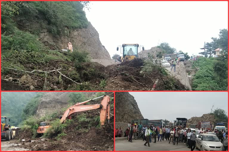 nh-5-blocked-in-solan-due-to-landslide