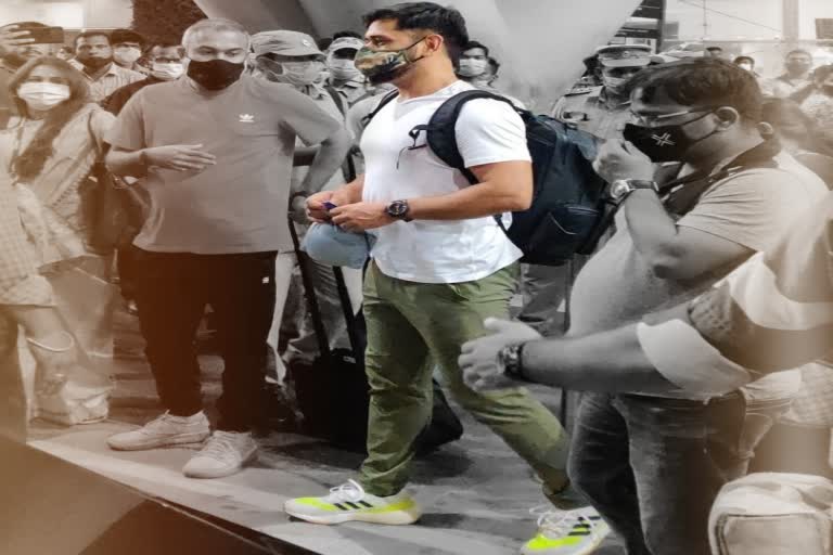 MS Dhoni lands in Chennai ahead of IPL 2021