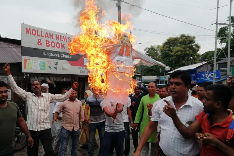 Akhil Gogoi's effigy burnt at Kalgachia