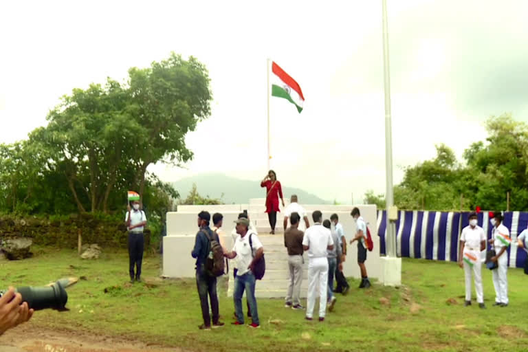 The Indian flag that flew on anjudeev island